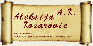 Aleksija Košarović vizit kartica